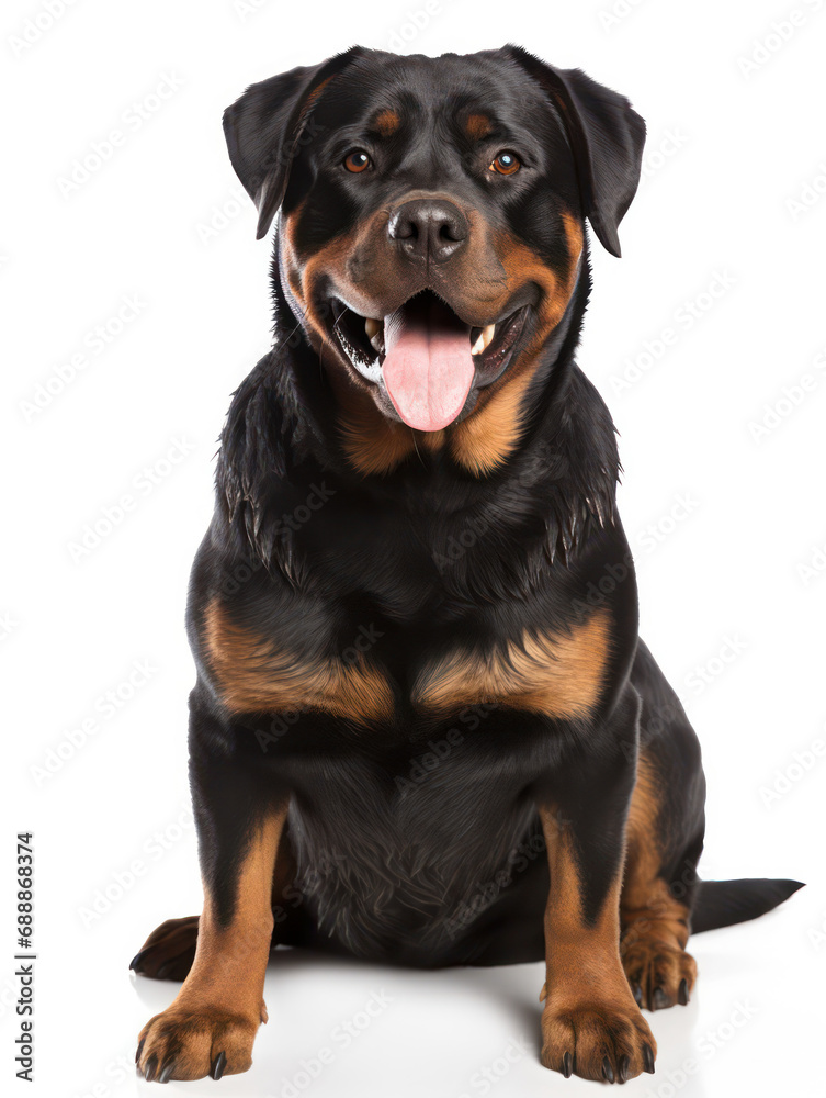 Rottweiler Studio Shot on Clear Isolated Background, Generative AI