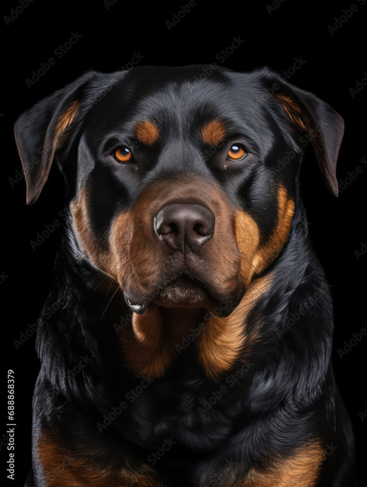 Rottweiler Studio Shot on Clear Isolated Background, Generative AI Rottweiler Studio Shot on Clear Isolated Background, Generative AI