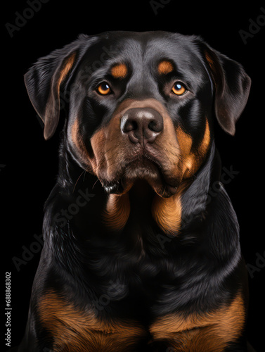 Rottweiler Studio Shot on Clear Isolated Background  Generative AI
