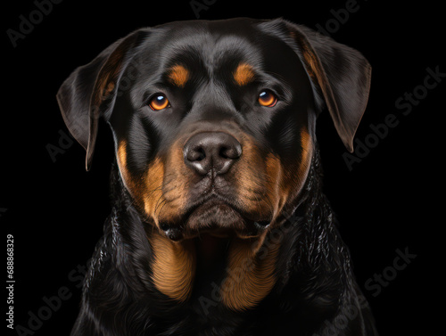 Rottweiler Studio Shot on Clear Isolated Background, Generative AI