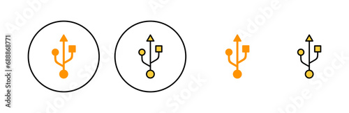 Usb icon set for web and mobile app. Flash disk sign and symbol. flash drive sign.