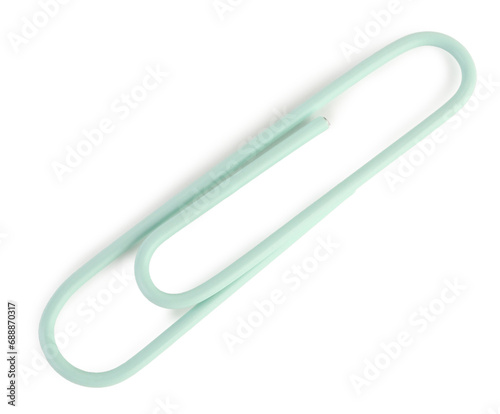 Wallpaper Mural Green paper clip isolated on white background Torontodigital.ca