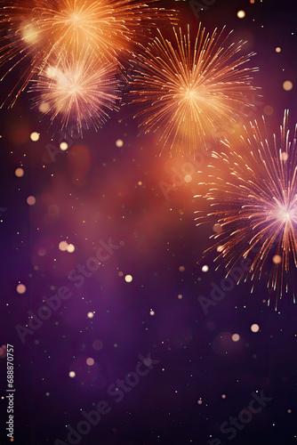 Colorful fireworks background. Happy New Year!