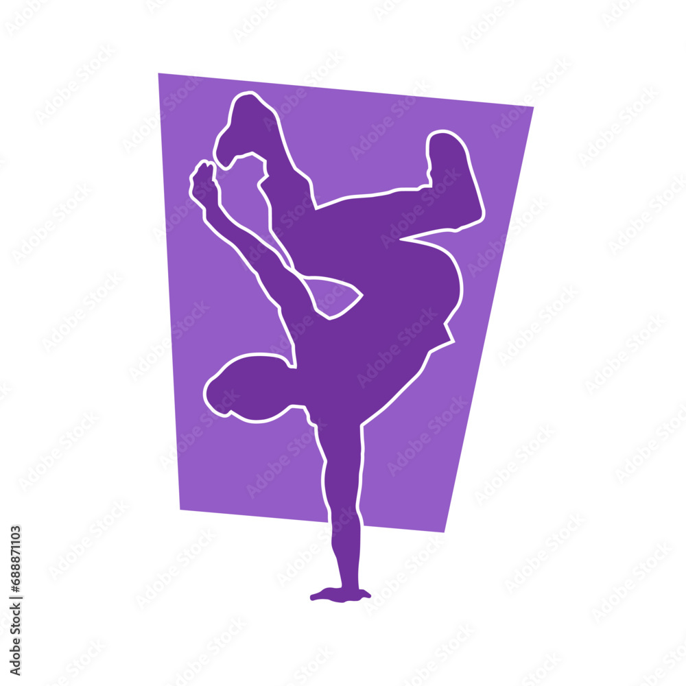 Silhouette of a male dancer doing hand stand pose. Silhouette of a man dancing pose. Silhouette of a male dancer doing hand stand pose. Silhouette of a man dancing pose.