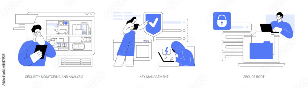Smart city security isolated cartoon vector illustrations se Smart city security isolated cartoon vector illustrations se