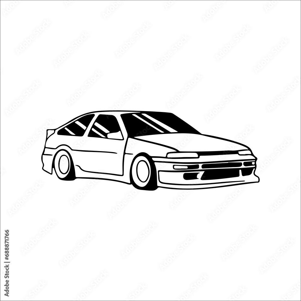 vector illustration of car outline