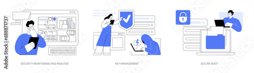 Smart city security isolated cartoon vector illustrations se