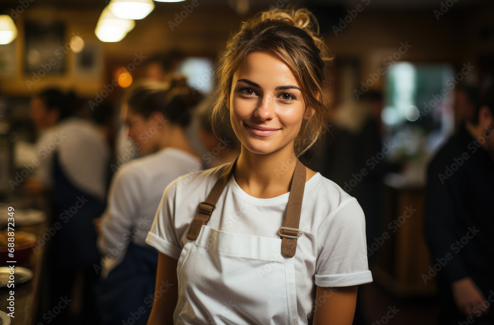 Beautiful female girl works in a bar Beautiful female girl works in a bar
