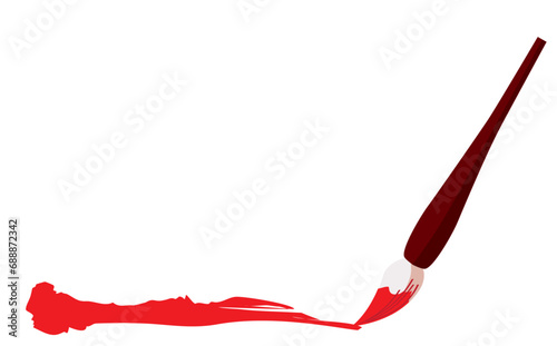 朱墨のライン素材