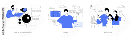 Smartphone accessories isolated cartoon vector illustrations se