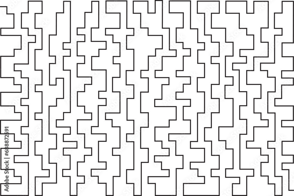 Abstract of background vector. Design labyrinth of line black on white background. Design print for illustration, textile, puzzle, magazine, cover, card, background, wallpaper. Set 4A