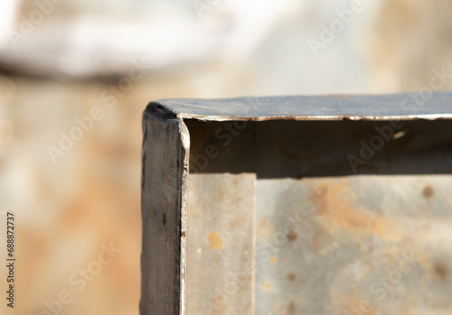 close up of steel rod in construction site