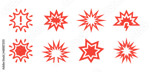 Explosion vector icon set.