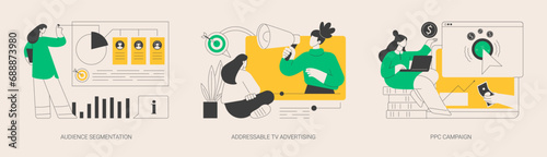 Digital ad campaign abstract concept vector illustrations.