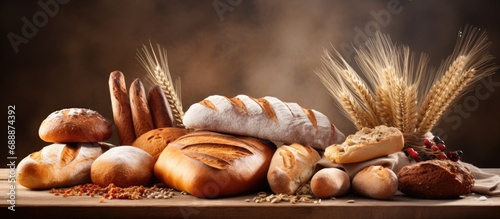 Various breads made with wheat flour.