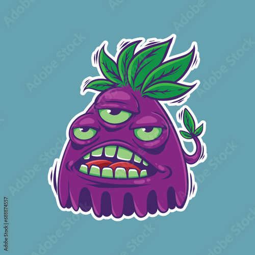 Illustration of cartoon monster. vector stickers © Arlian