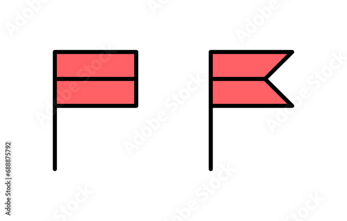 Flag icon set illustration. Gps location pin map. Location marker symbol.