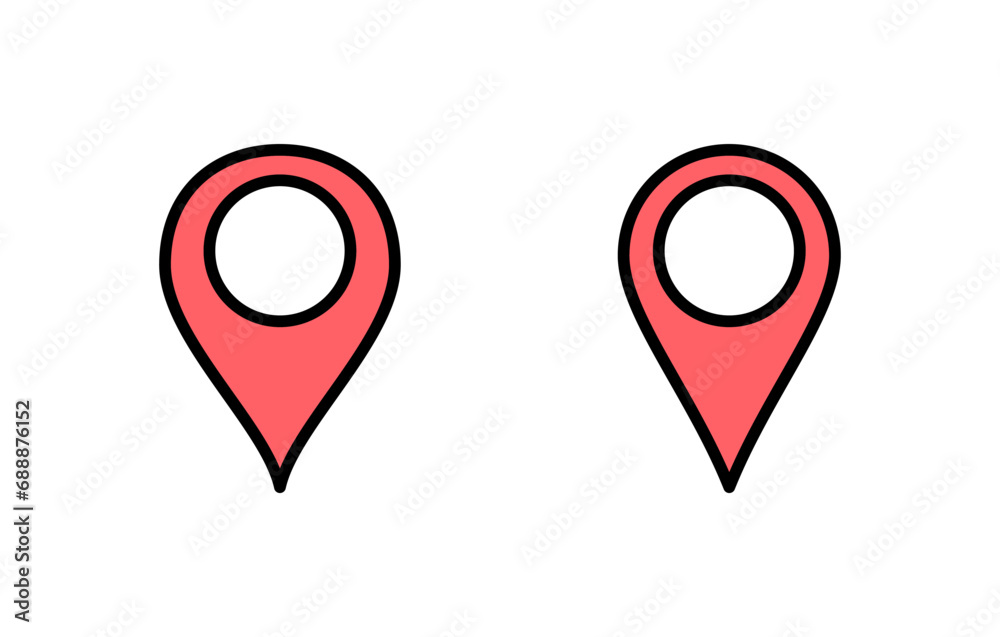 Pin icon set illustration. Location sign and symbol. destination icon. map pin Pin icon set illustration. Location sign and symbol. destination icon. map pin