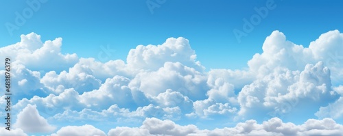 Blue sky background with clouds, panorama photo