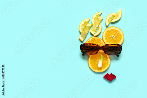 Funny face made of citrus f...