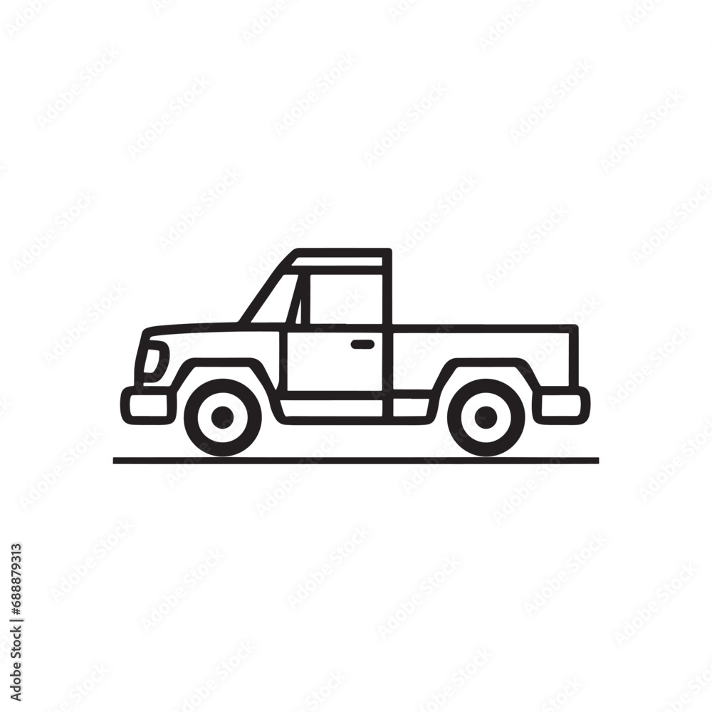 line illustration of pick up truck