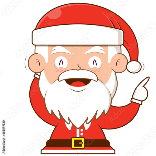 santa claus playful face cartoon cute