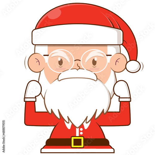 santa claus strong face cartoon cute