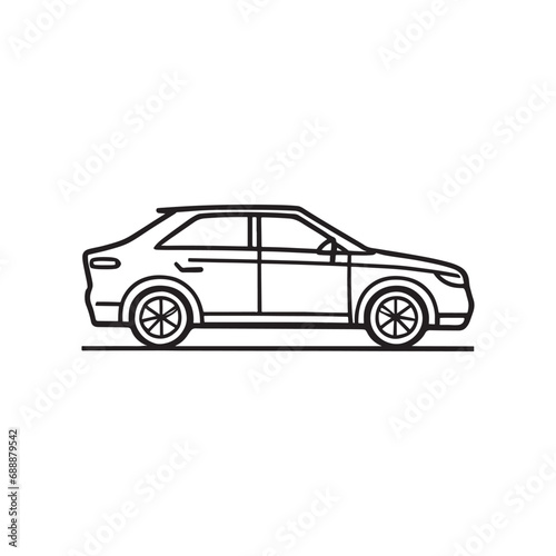 line illustration of sedan sport car © Riswan