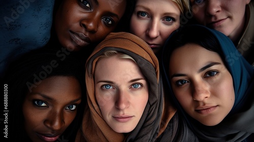 A Group of Women Standing Together. Diverse multicultural ethnic backgrounds concept © Steve
