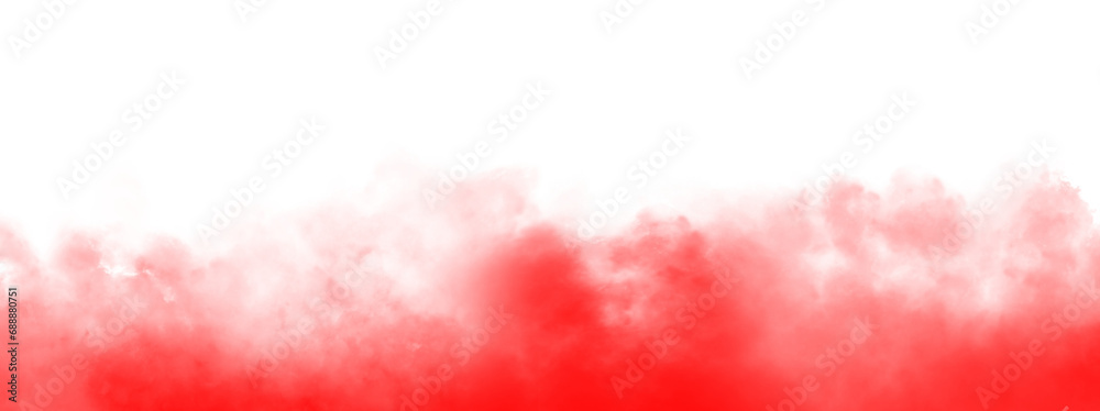 Red color smoke fog on isolated background. Texture overlays. Design element. vector cloudiness, Template fog. Vector illustration
