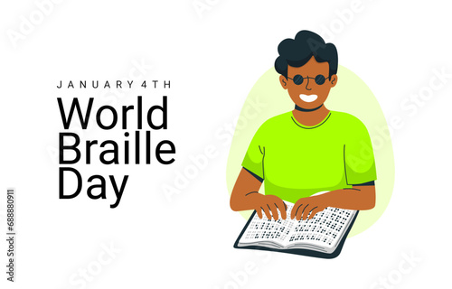 world braille day banner template vector stock