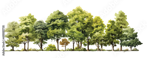 Tree line, water color effect in trees, vector, eps,	
