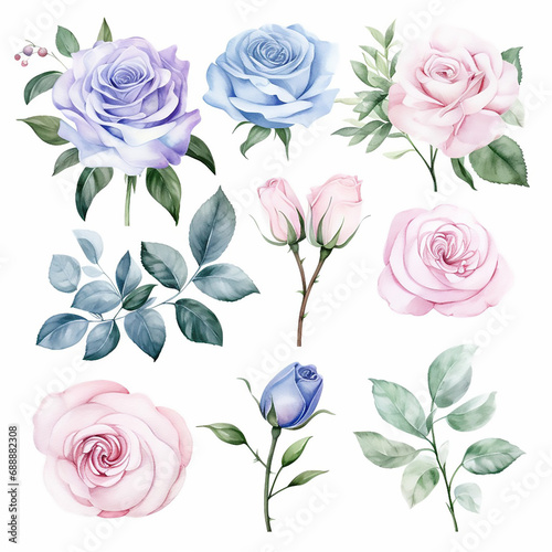 save invitation postcard date petal rose watercolor wedding label romantic birthday border 