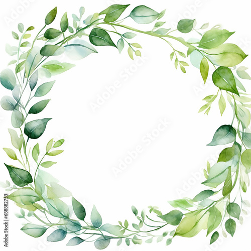 invitation painting postcard herb print watercolor wedding greenery romantic round border 