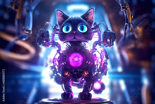 A purple cat robot © Yusuf Salleh