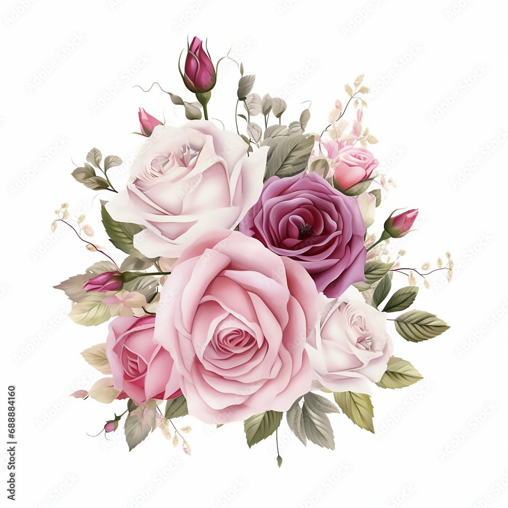 invitation petal rose anniversary watercolor wedding label romantic border greeting elegant 