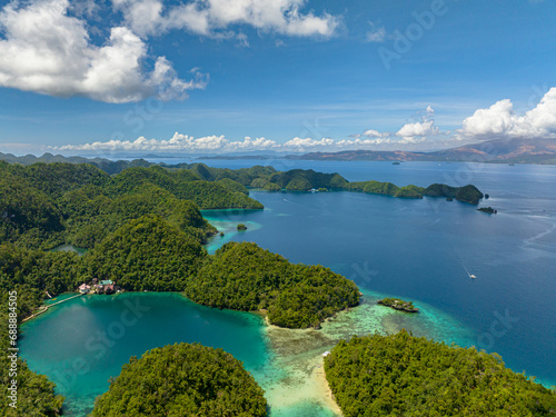 Tiktikan Lagoon and Sohoton Bay. Transparent turquoise ocean water surface. Bucas Grande Island. Mindanao, Philippines. © MARYGRACE