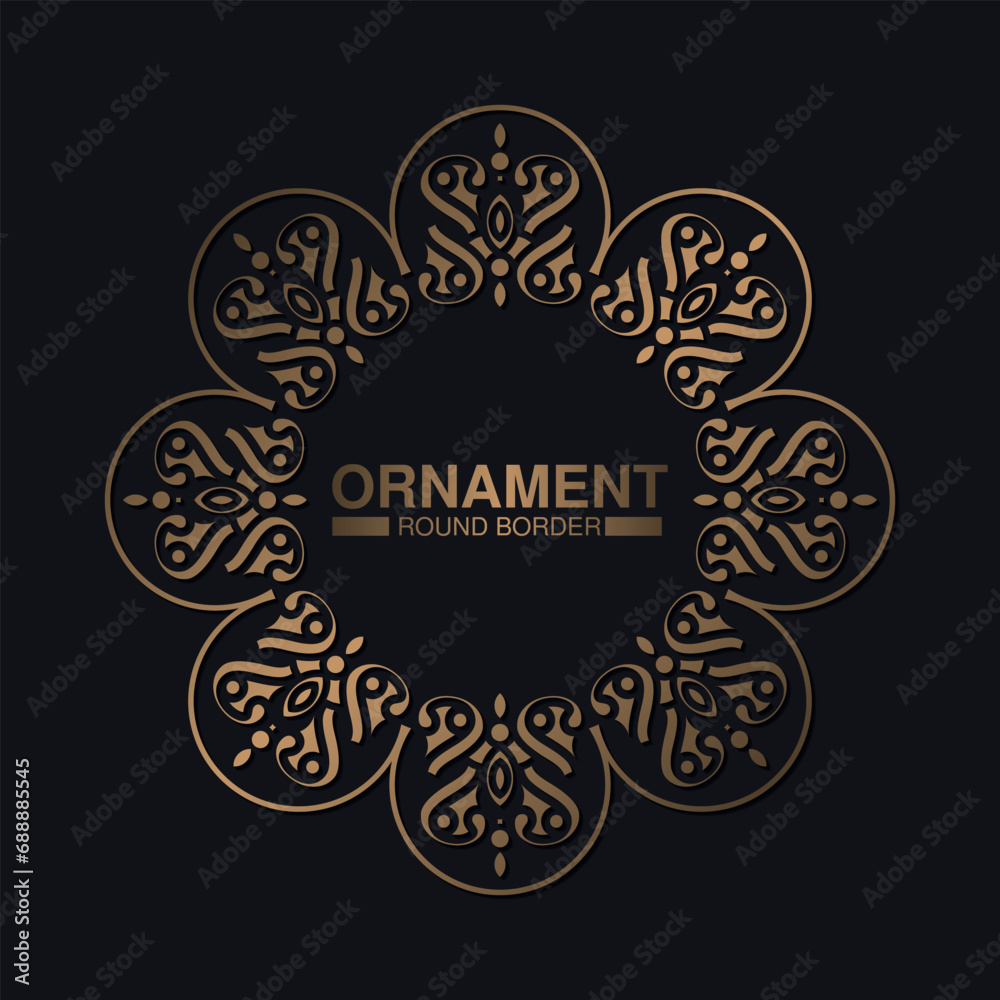 Luxury Gold round floral frame design Luxury Gold round floral frame design