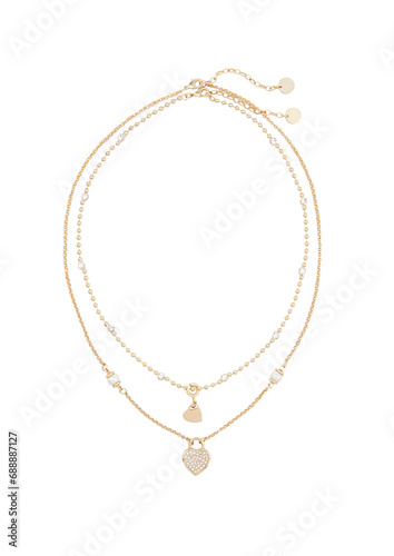 golden necklace isolated on white
