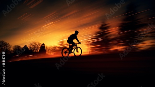 Rider Silhouette Against the Dusk Skyline. Chasing Horizons