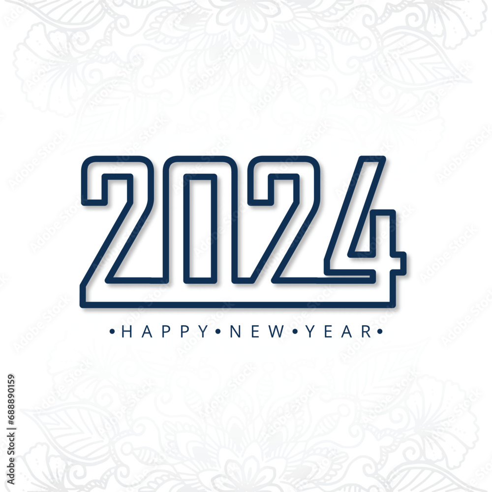 Fototapeta premium Modern 2024 new year card background