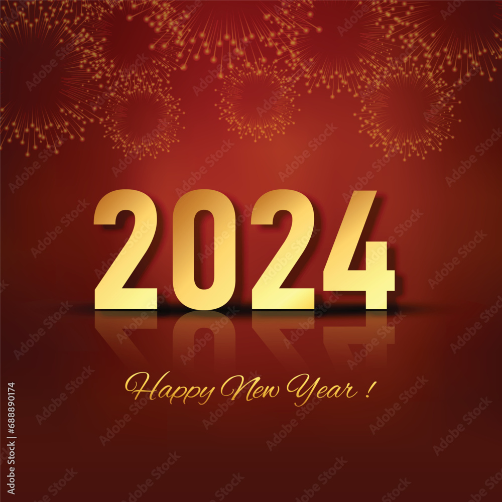 Beautiful 2024 new year glitters celebration vector