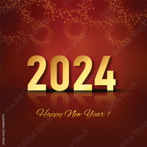 Beautiful 2024 new year glitters celebration vector