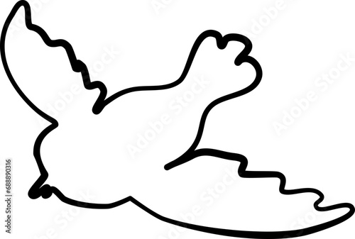 Bird graphic line element design vector