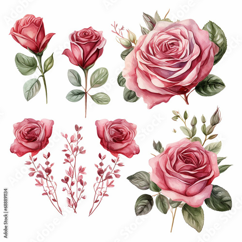 invitation painting petal rose watercolor wedding romantic birthday border greeting elegant  © shabanashoukat49