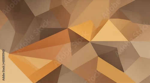 Golden light pale brown orange yellow peach beige abstract background. Geometric pattern shape. Line triangle polygon angle fold. Color gradient. Shadow. Matte. 3d effect. Rough grain grungy. Design.