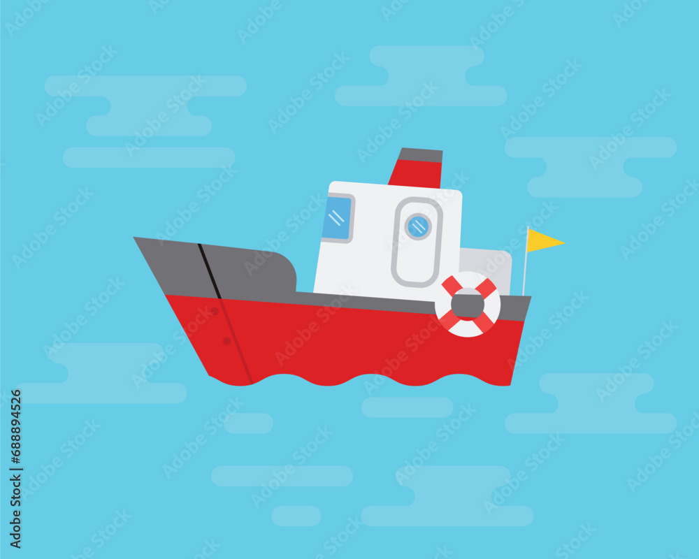 ship flat design