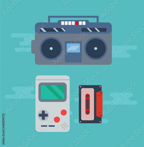 radio game boy flat design