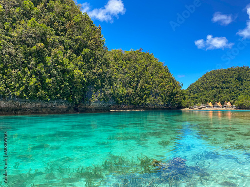 Turquoise ocean water in Sohoton cove. Bucas Grande. Philippines.