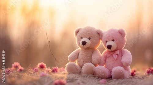 Affection and Happiness: Cute Teddy Bear Gift on Valentine's Day generated by AI tool © Aqsa